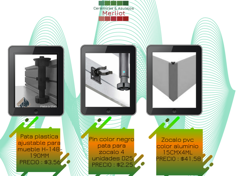 Accesorios  para muebles  - Haladeras   -cesta girarotia   zocalo aluminio + pvc   pata plastica ajustable   pin color negro  Rieles