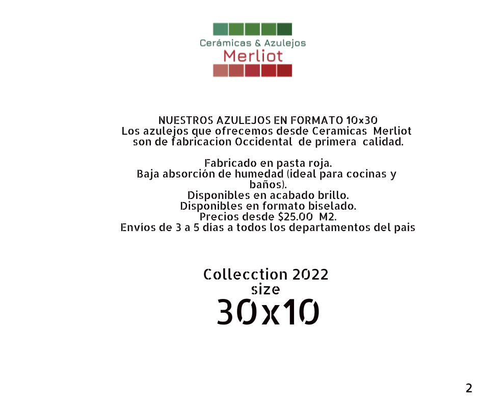 Azulejo en formato 10x30